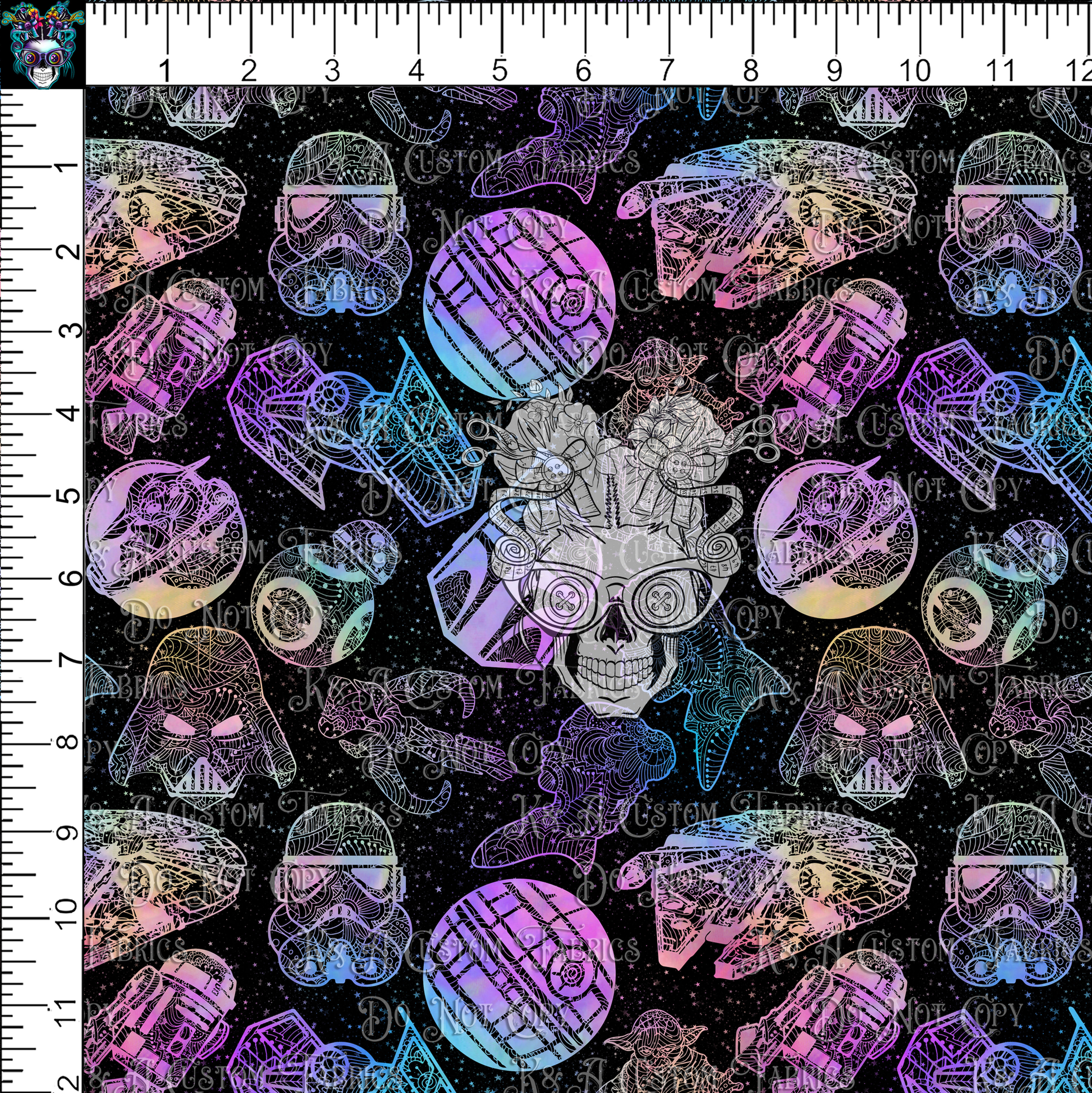 Space Wars Mandala Sunset Black