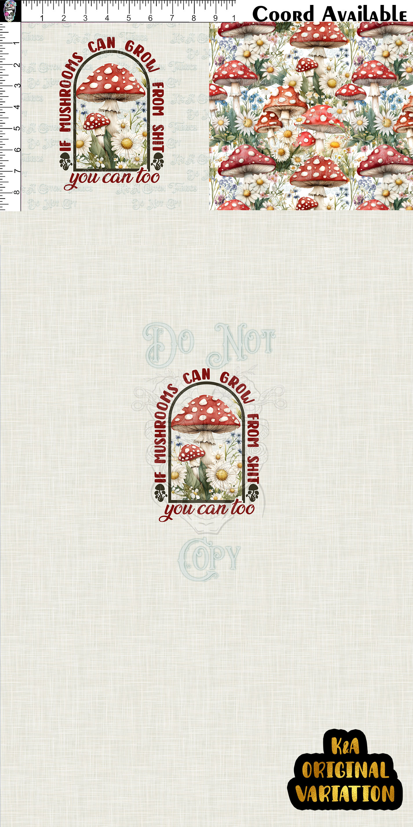 Forest Daisy Shrooms Clothing Panel