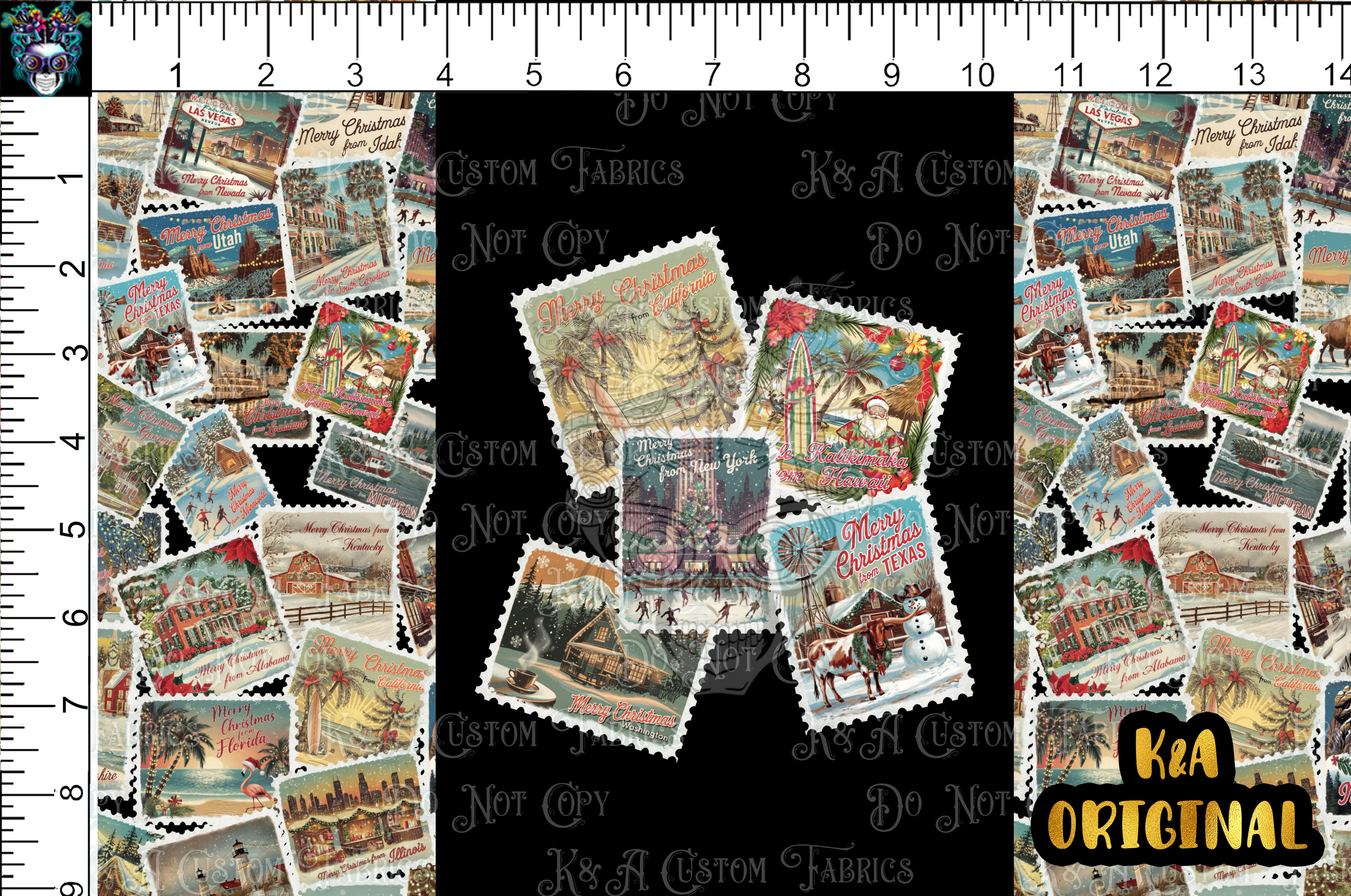 Vintage State Stamps Stacked Tumbler