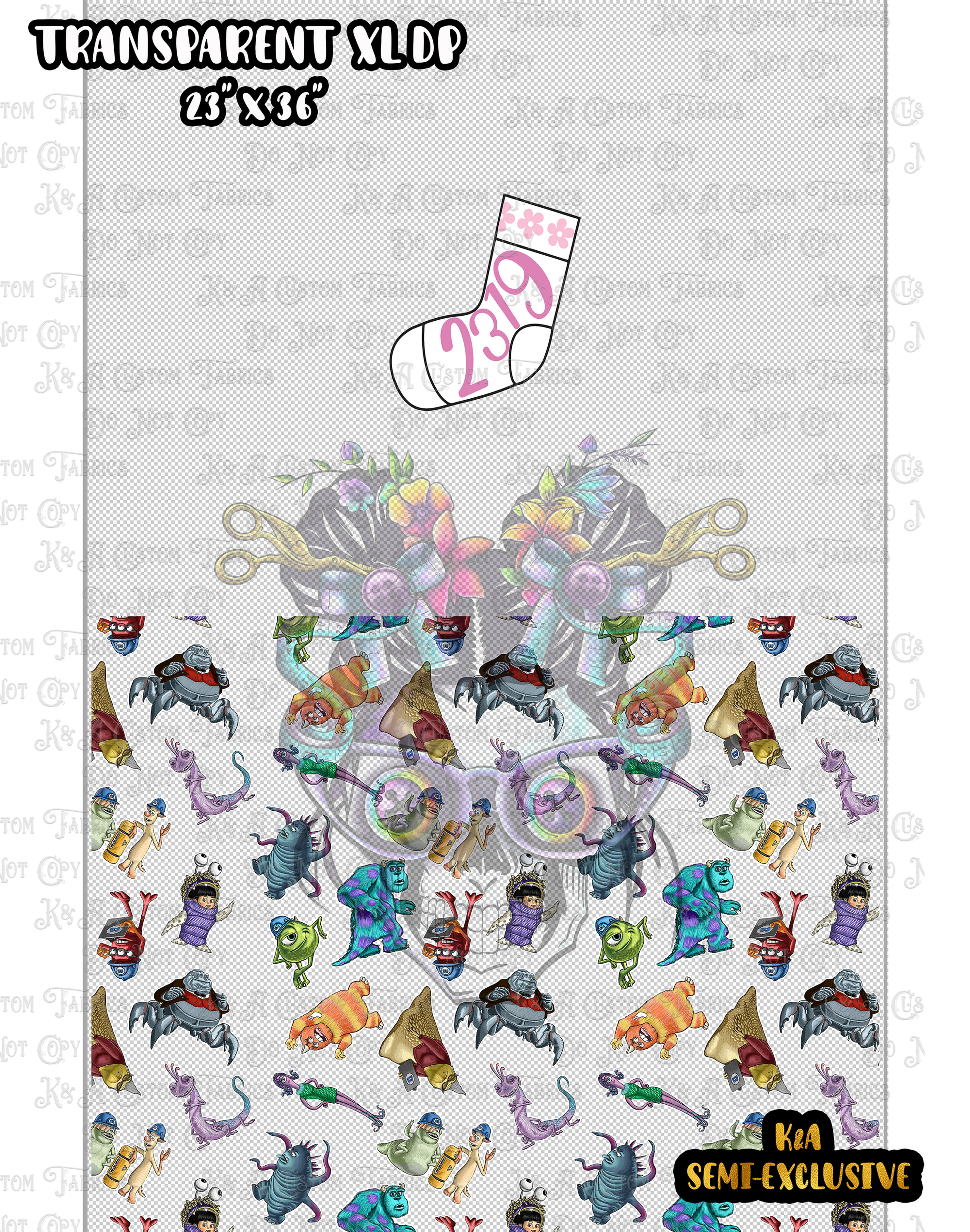 Monster Doors Sketch - Sock Clear/Holo Vinyl DP