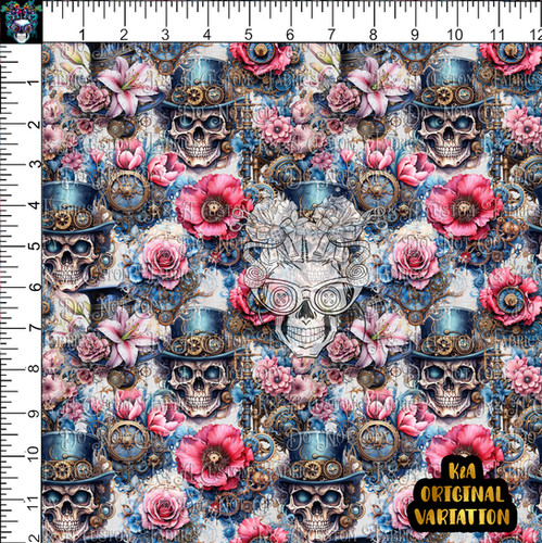 Steampunk Floral Pattern Print Hooded Blanket