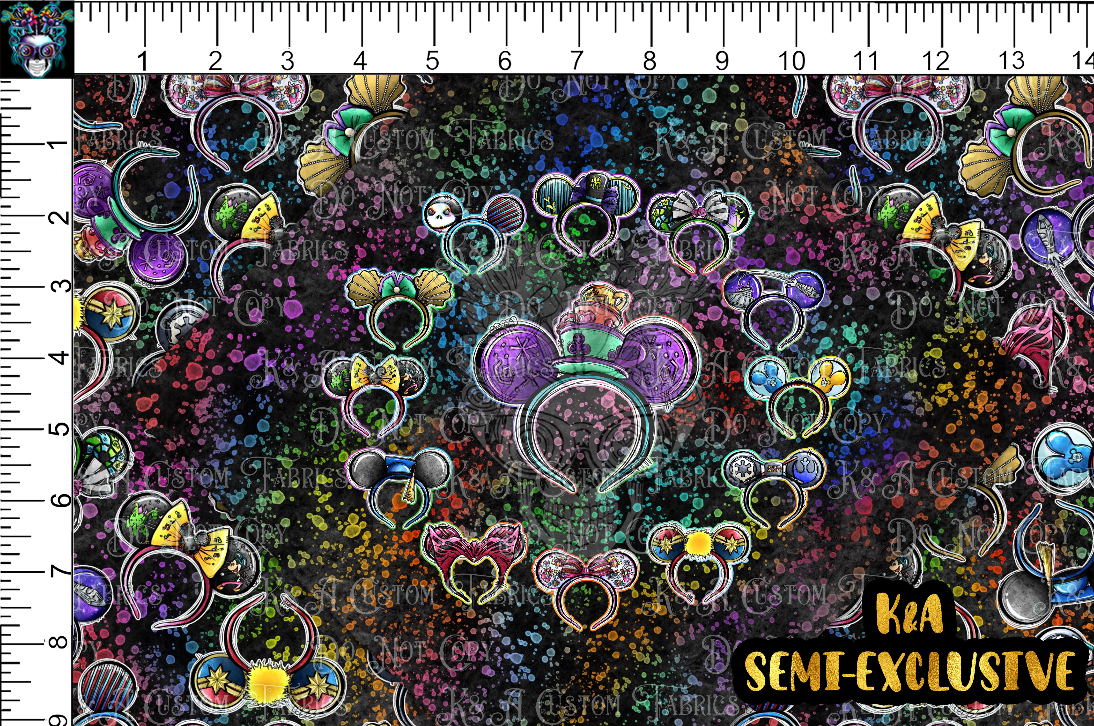 Magical Mouse Ears Rainbow Black Tumbler Panel