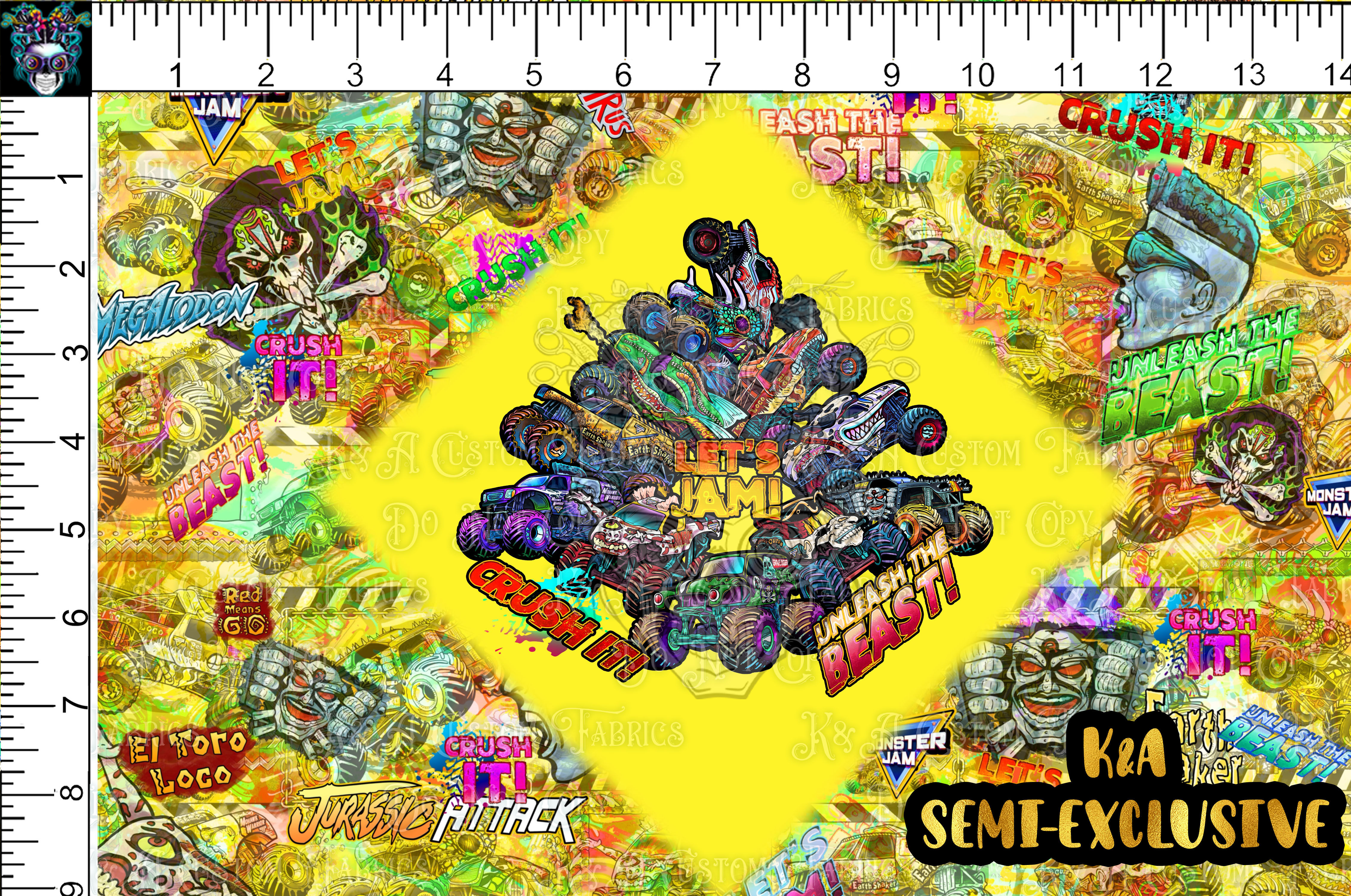 Jamming Trucks Yellow Tumbler