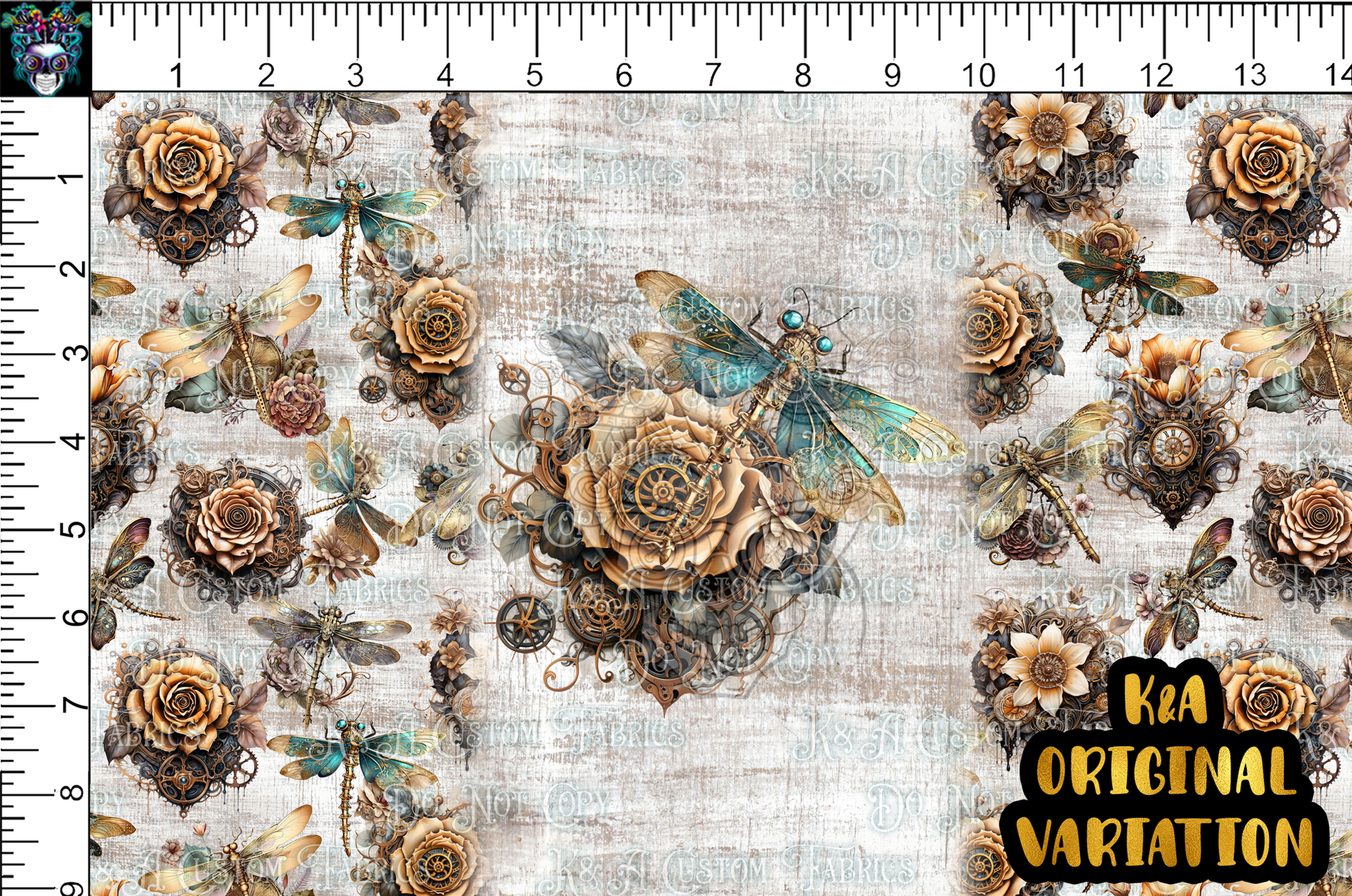 Steampunk Dragonflies Tumbler Panel