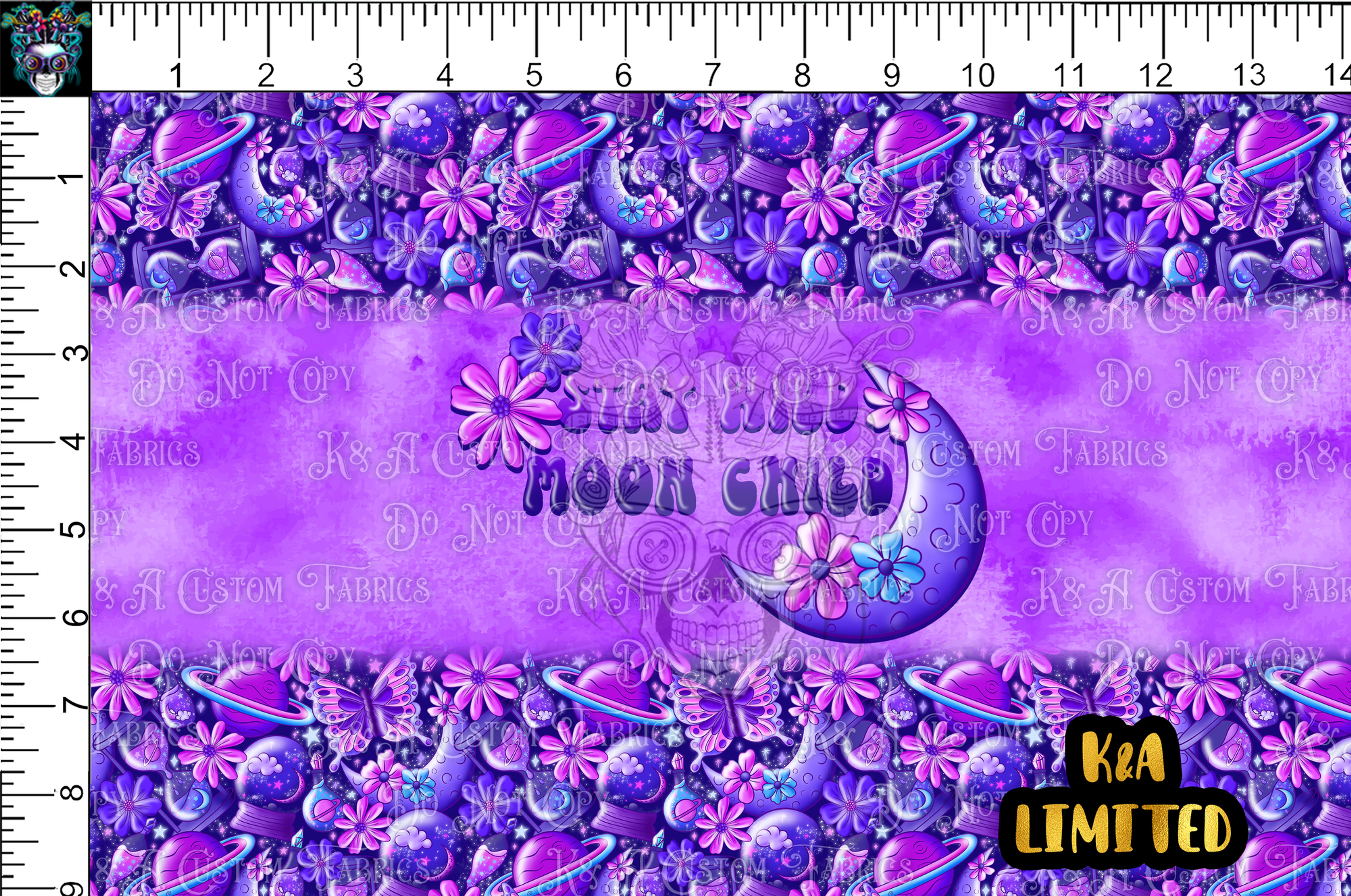 Purple Moon Child Tumbler Panel