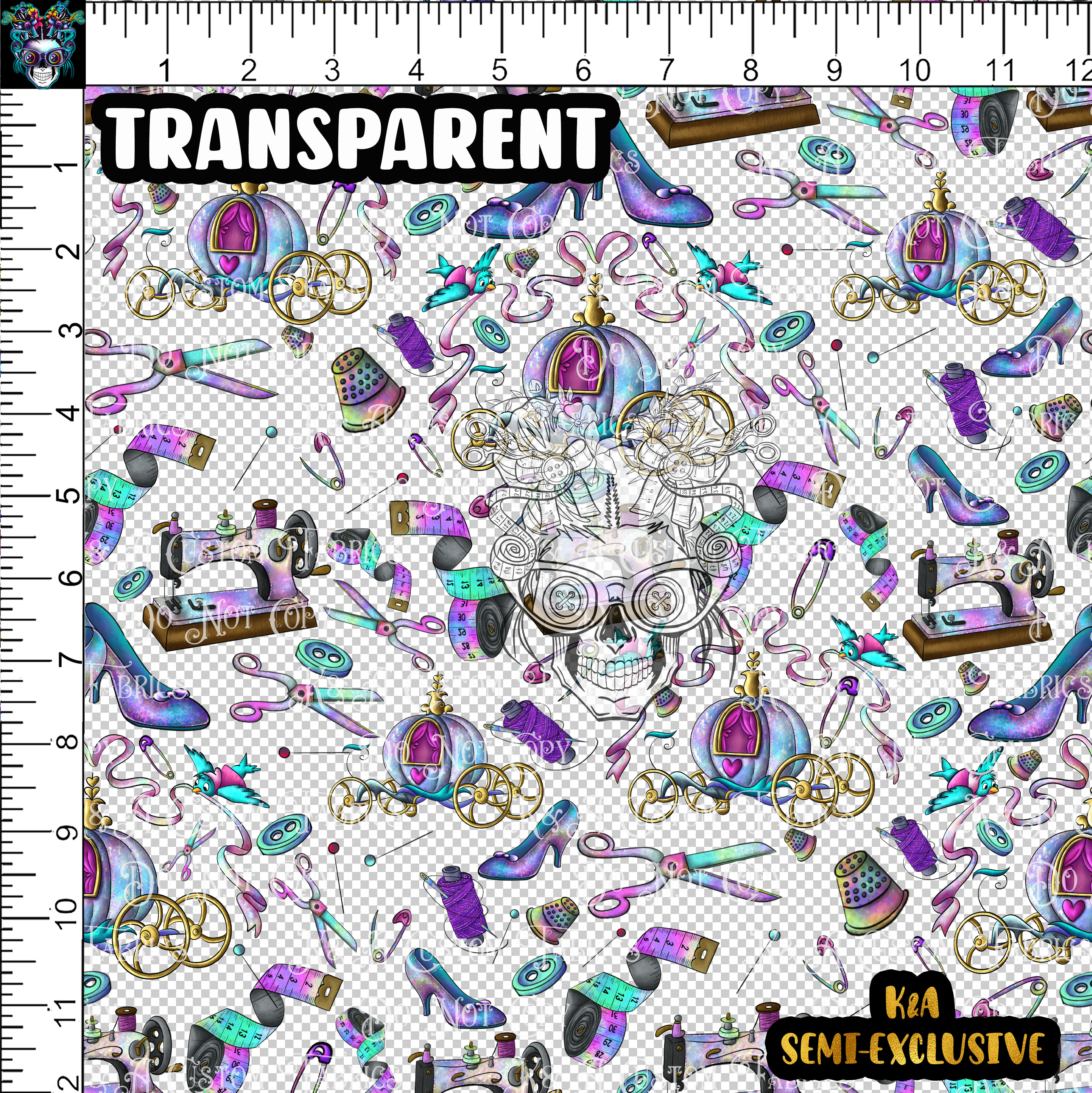 Magical Sewing Mice Elements Clear/Holographic Vinyl