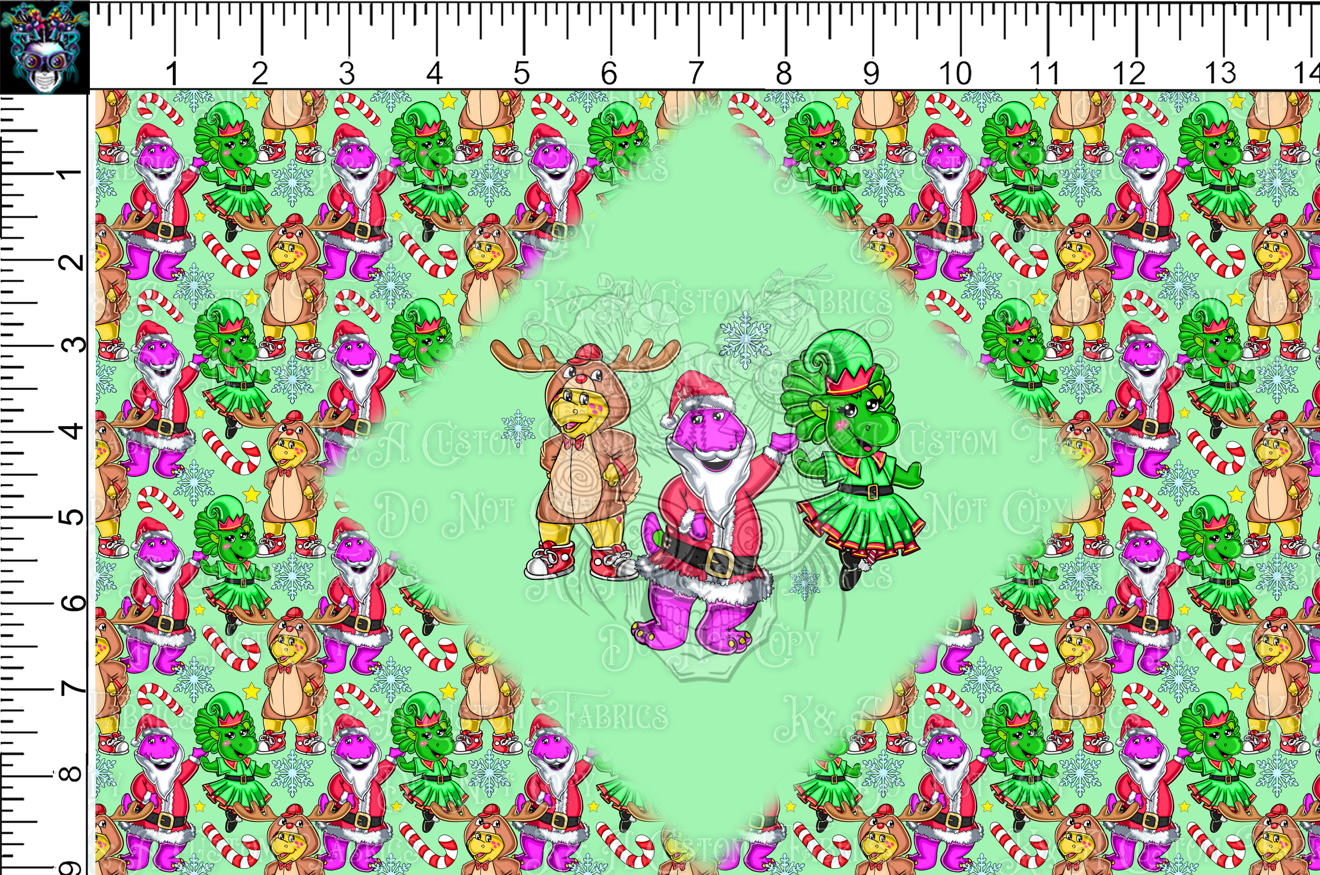 Purple Dino Xmas Green Tumbler
