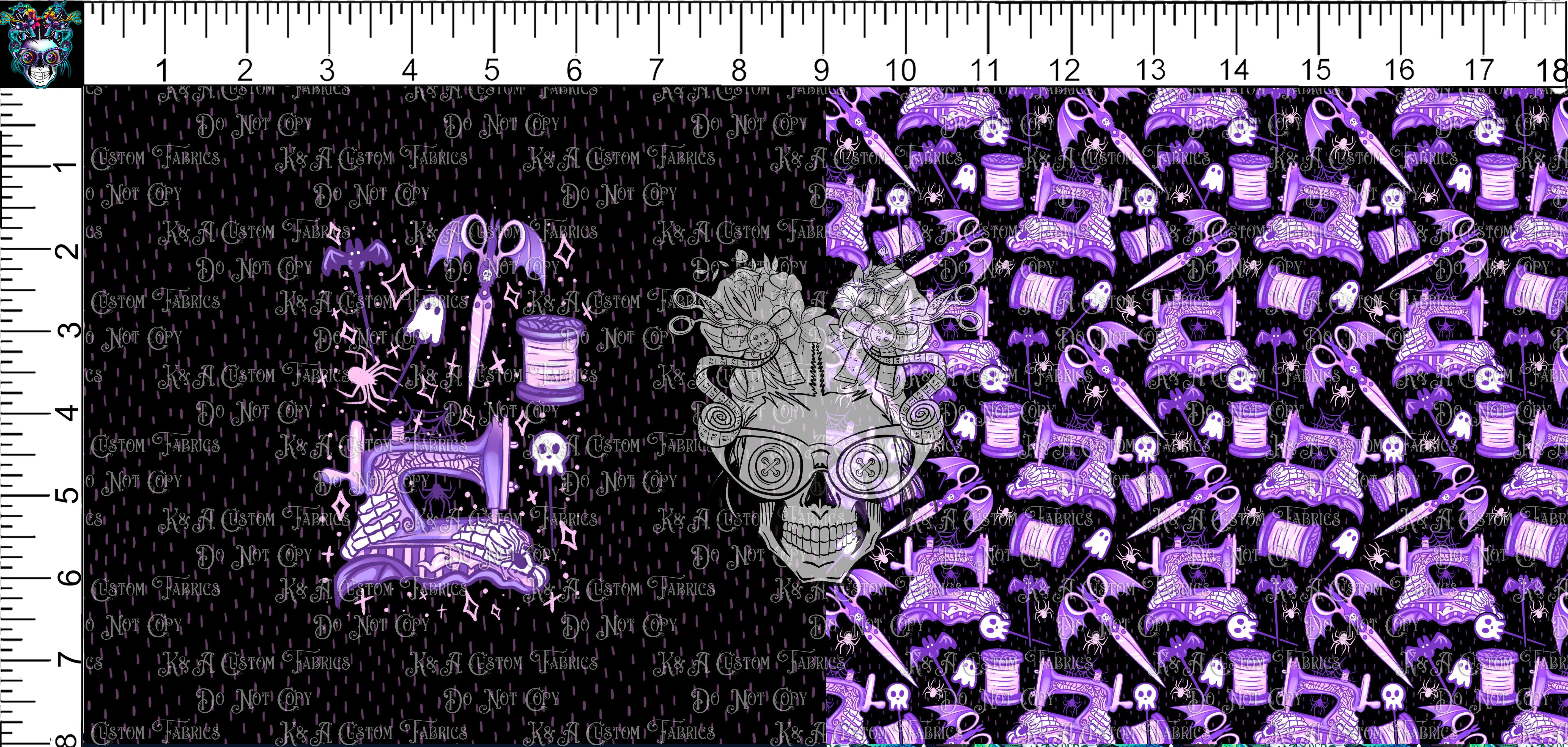 Hex Spooky Sewing Black DP