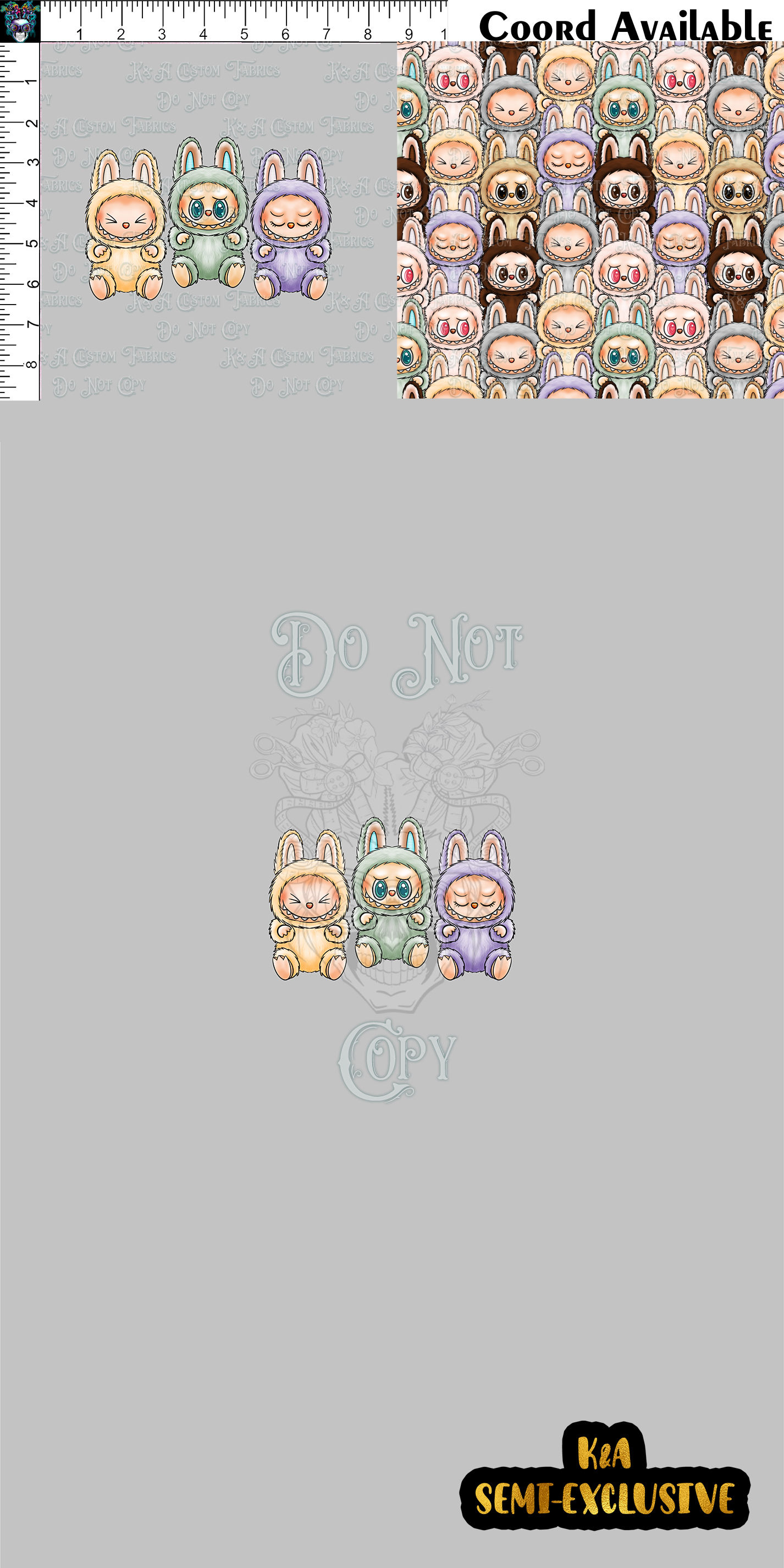 Cute Monsters-Sitting Clothing Panel