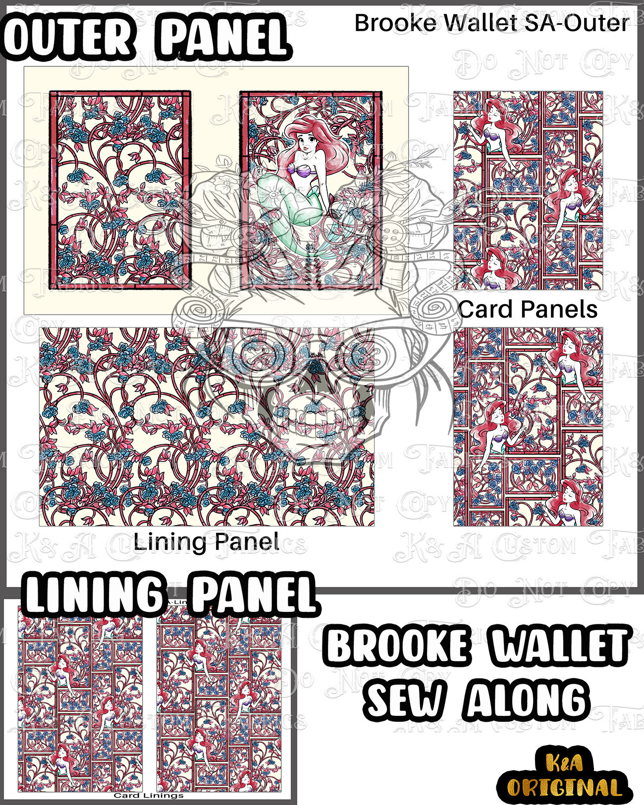 Watercolor Underwater Royalty Sew Along (Brooke Wallet)