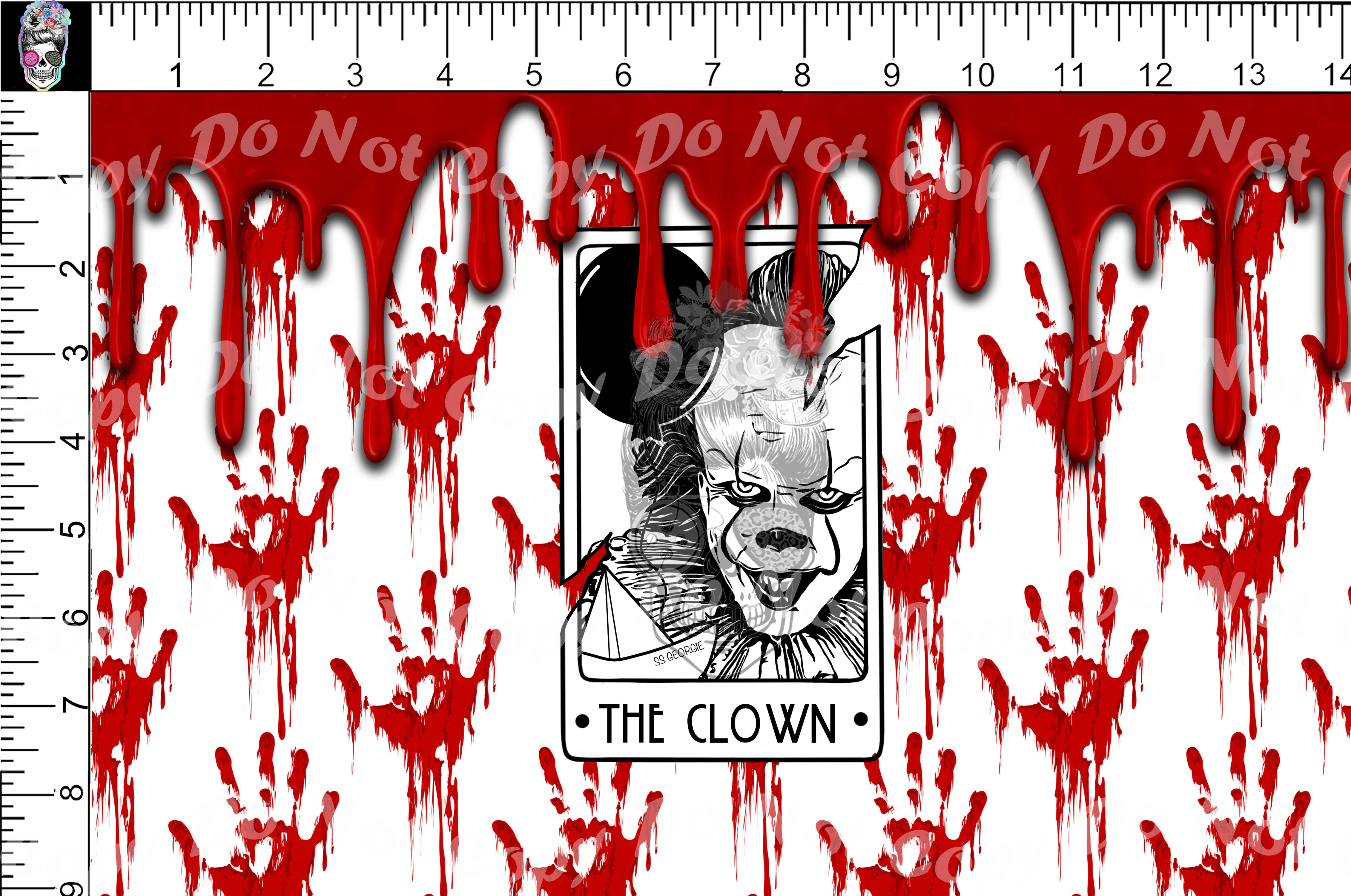 B&W Horror Tarot-Balloon Killer Tumbler Panel