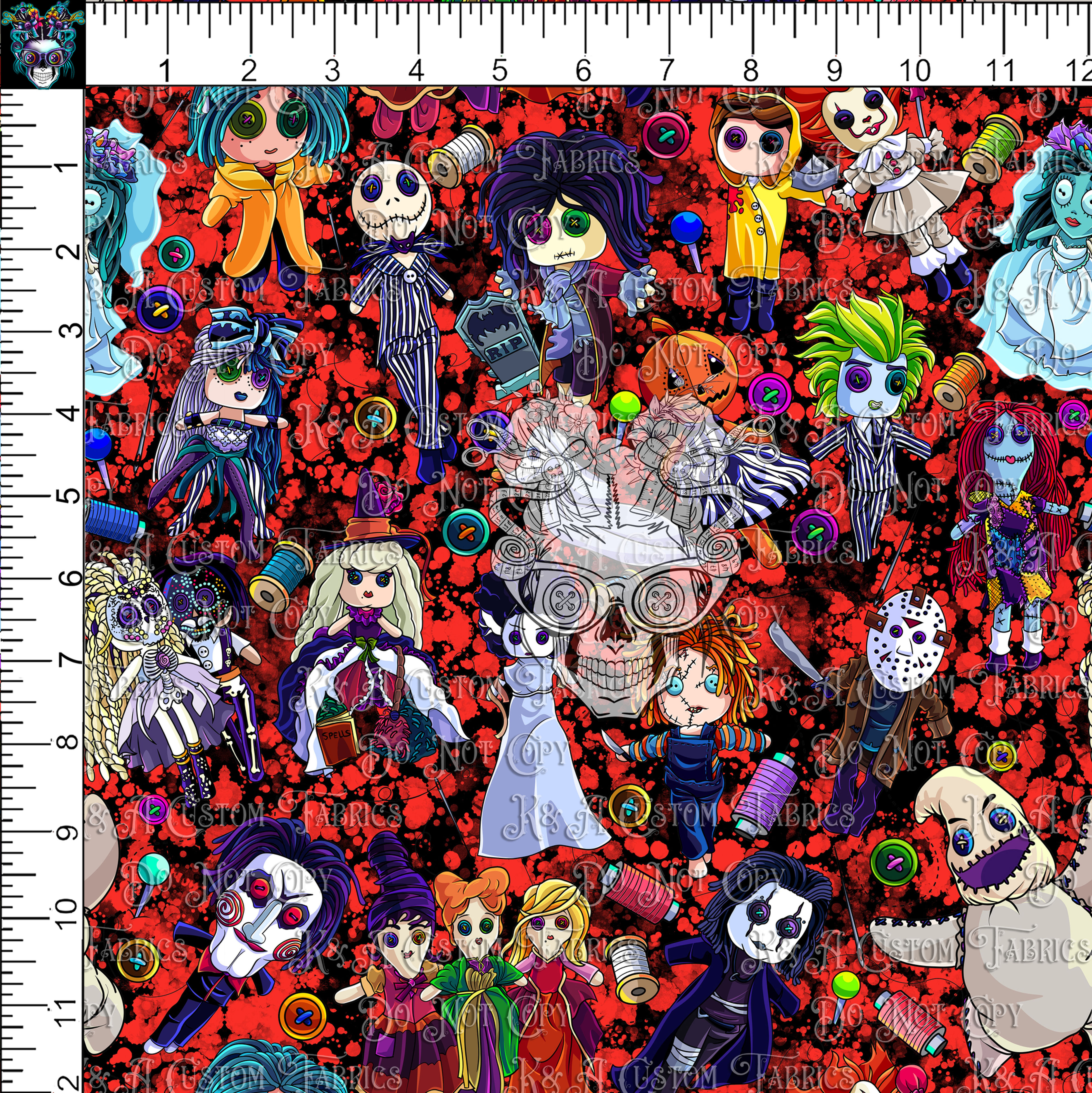 Spooky Sewing Dolls Red