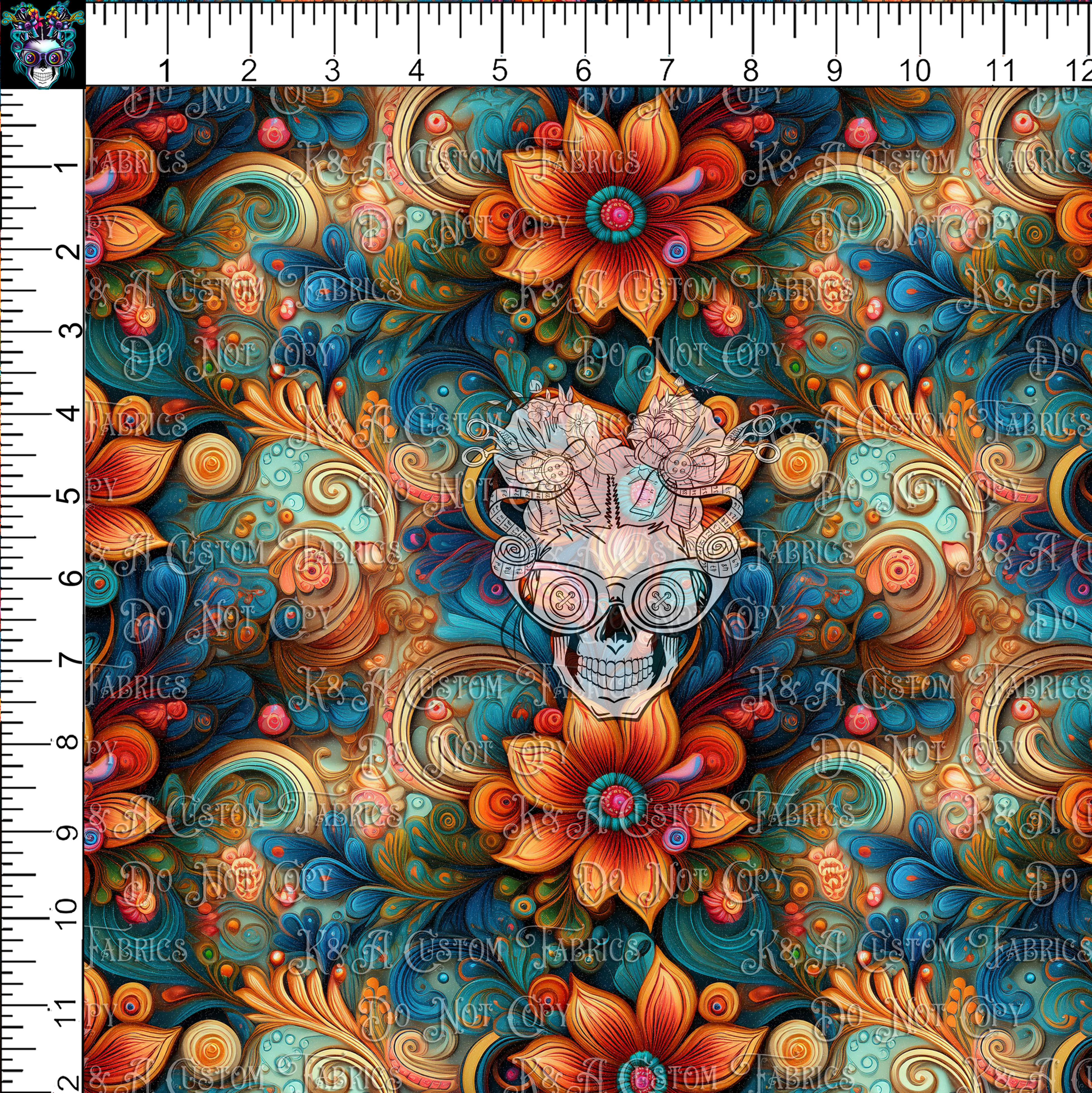 Abstract Florals Blue