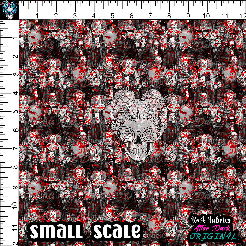Thumbnail: Scary Killers B&W Blood Splatter