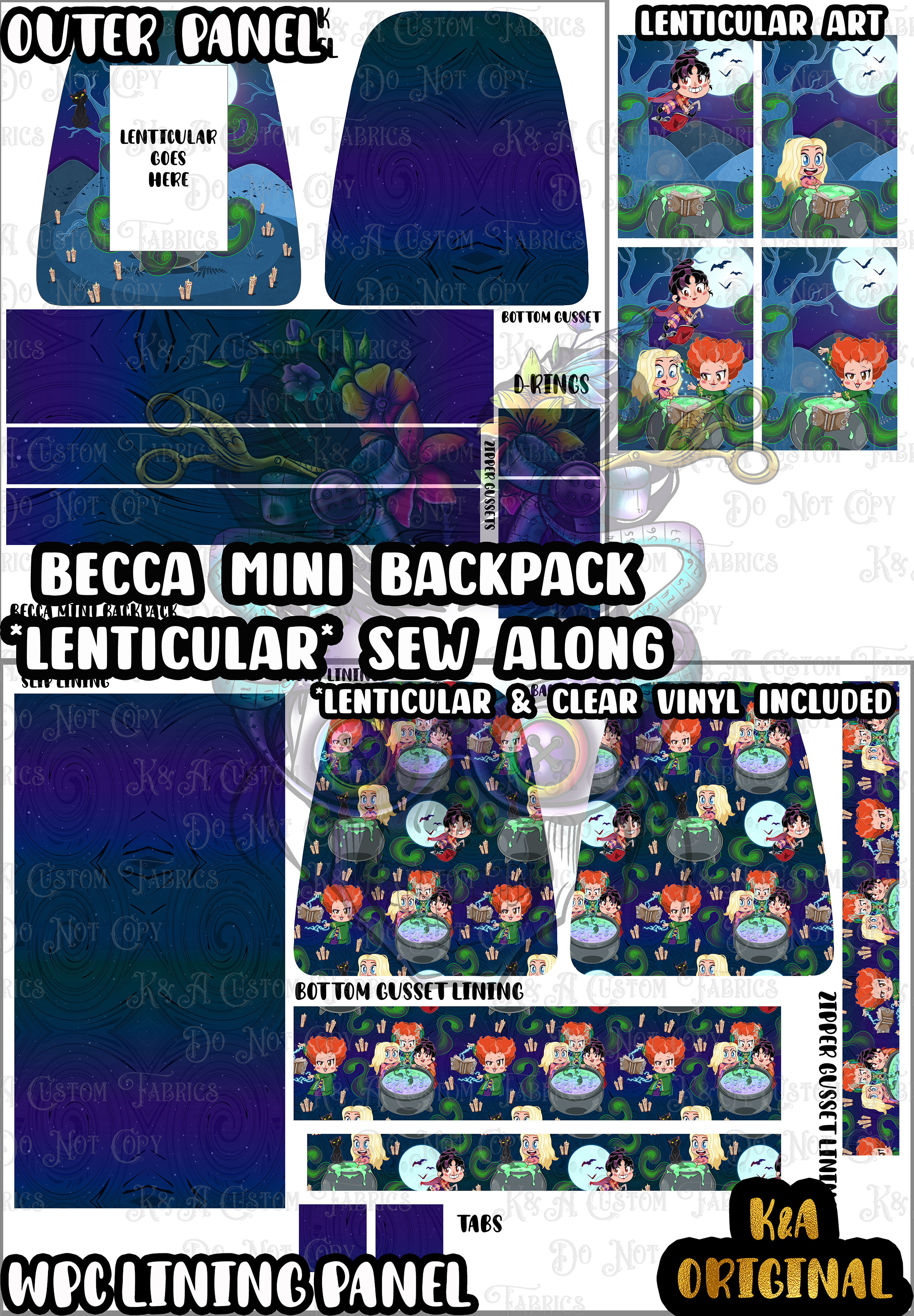 Toil & Trouble Lenticular Sew Along (Becca Mini Backpack)