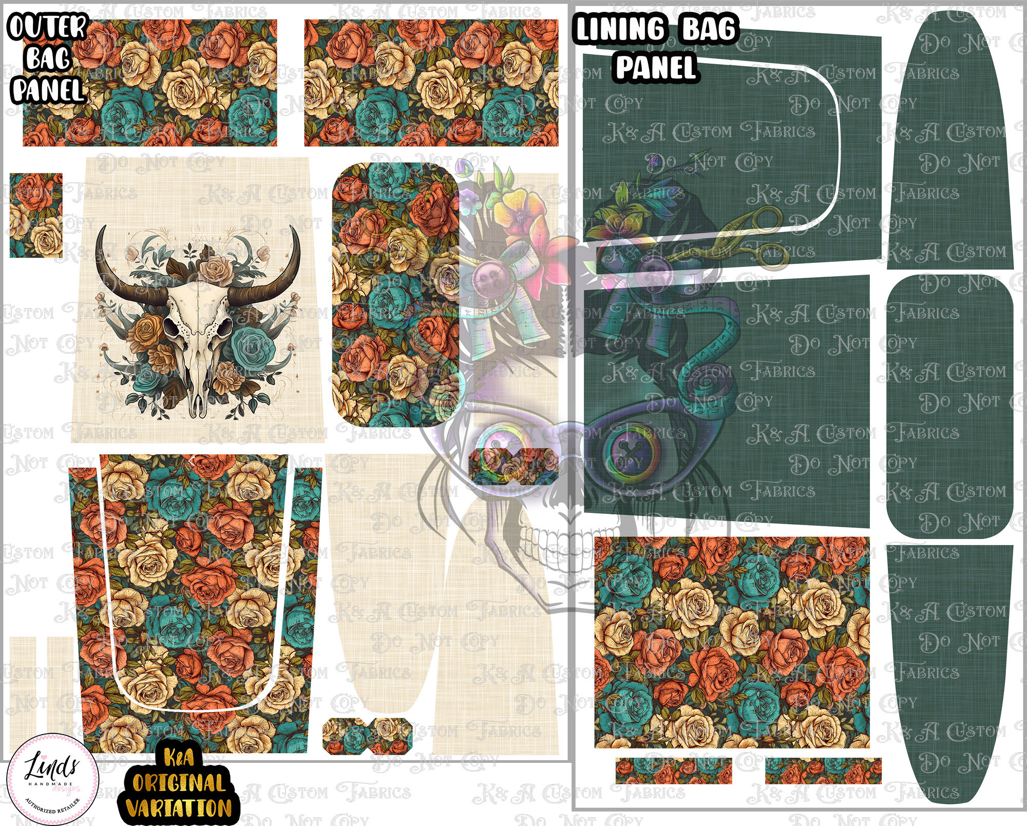Boho Floral Skull GB