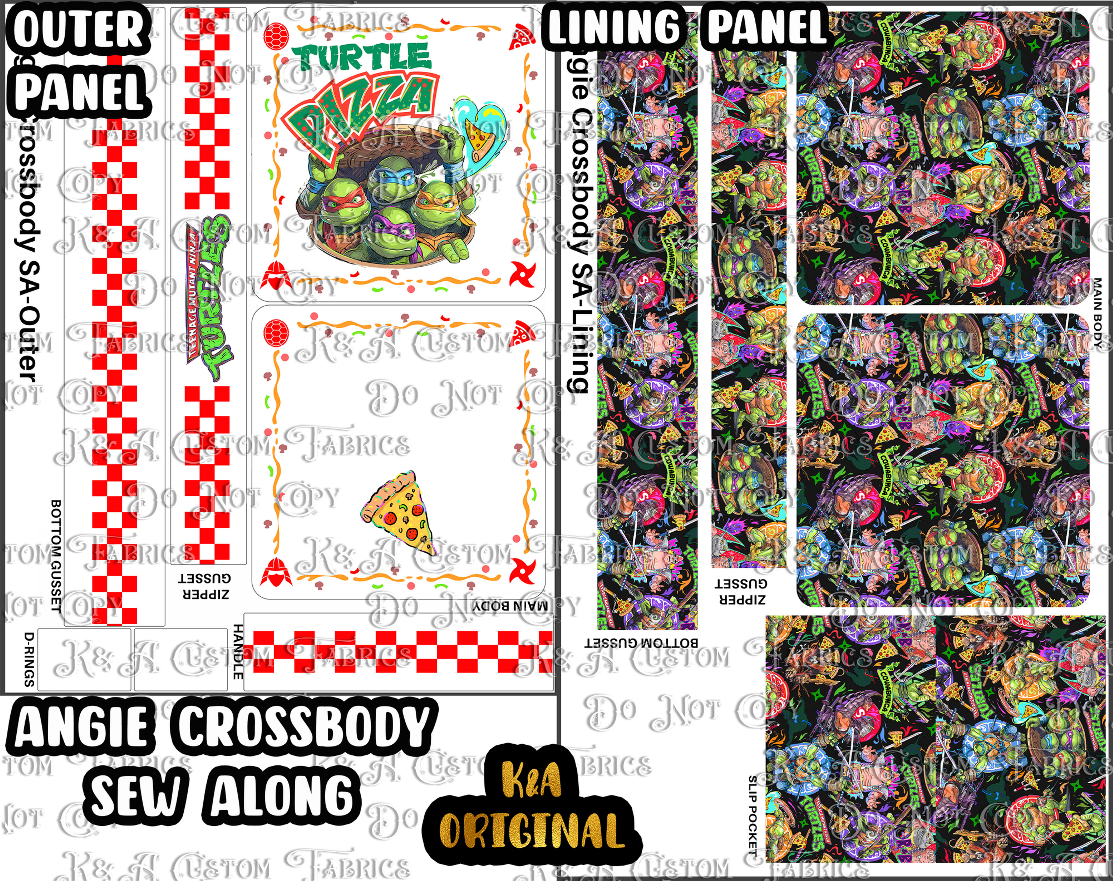 Pizza Ninjas Sew Along (Angie Crossbody)
