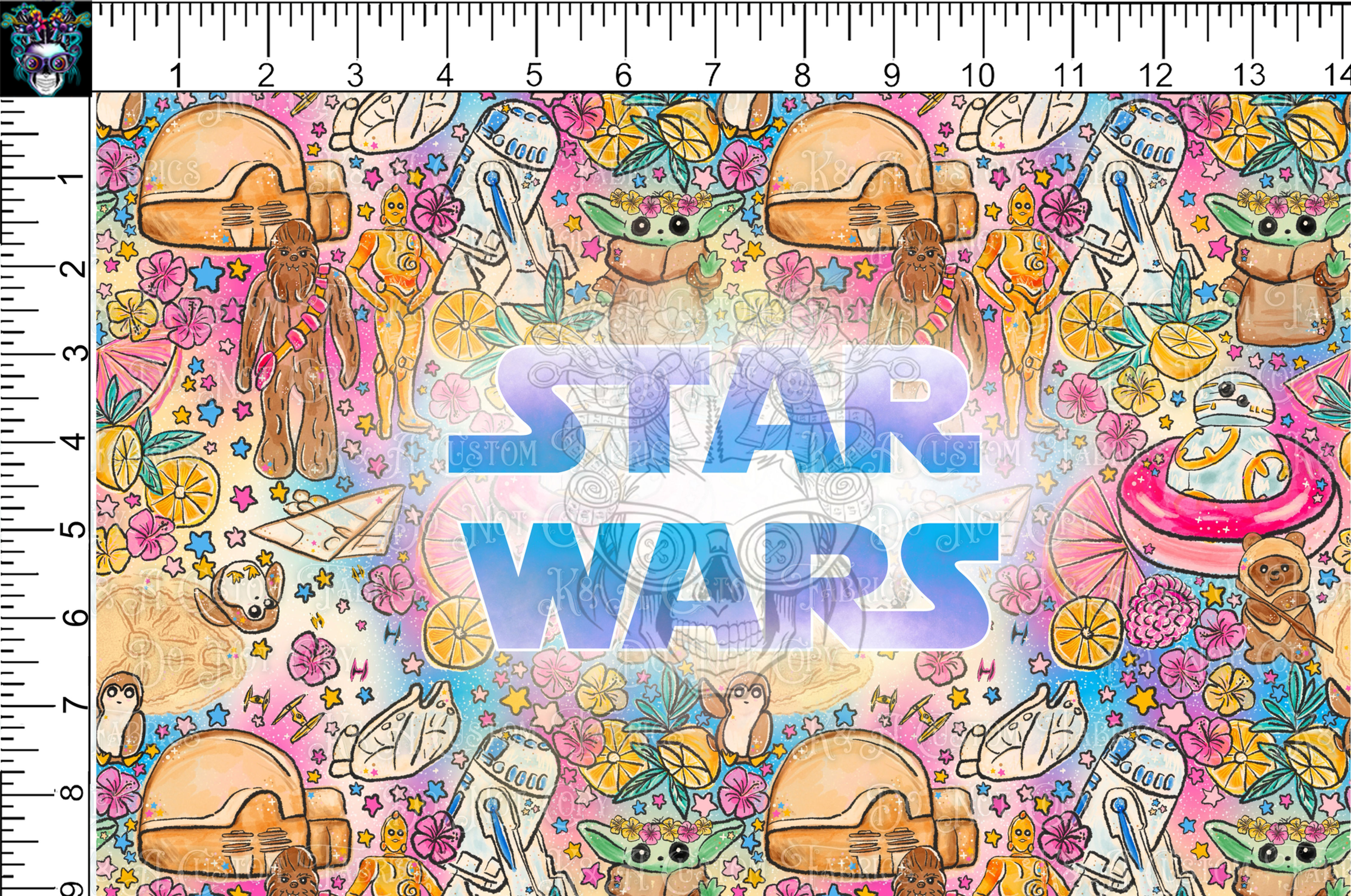 War of Stars Doodles Beige Tumbler