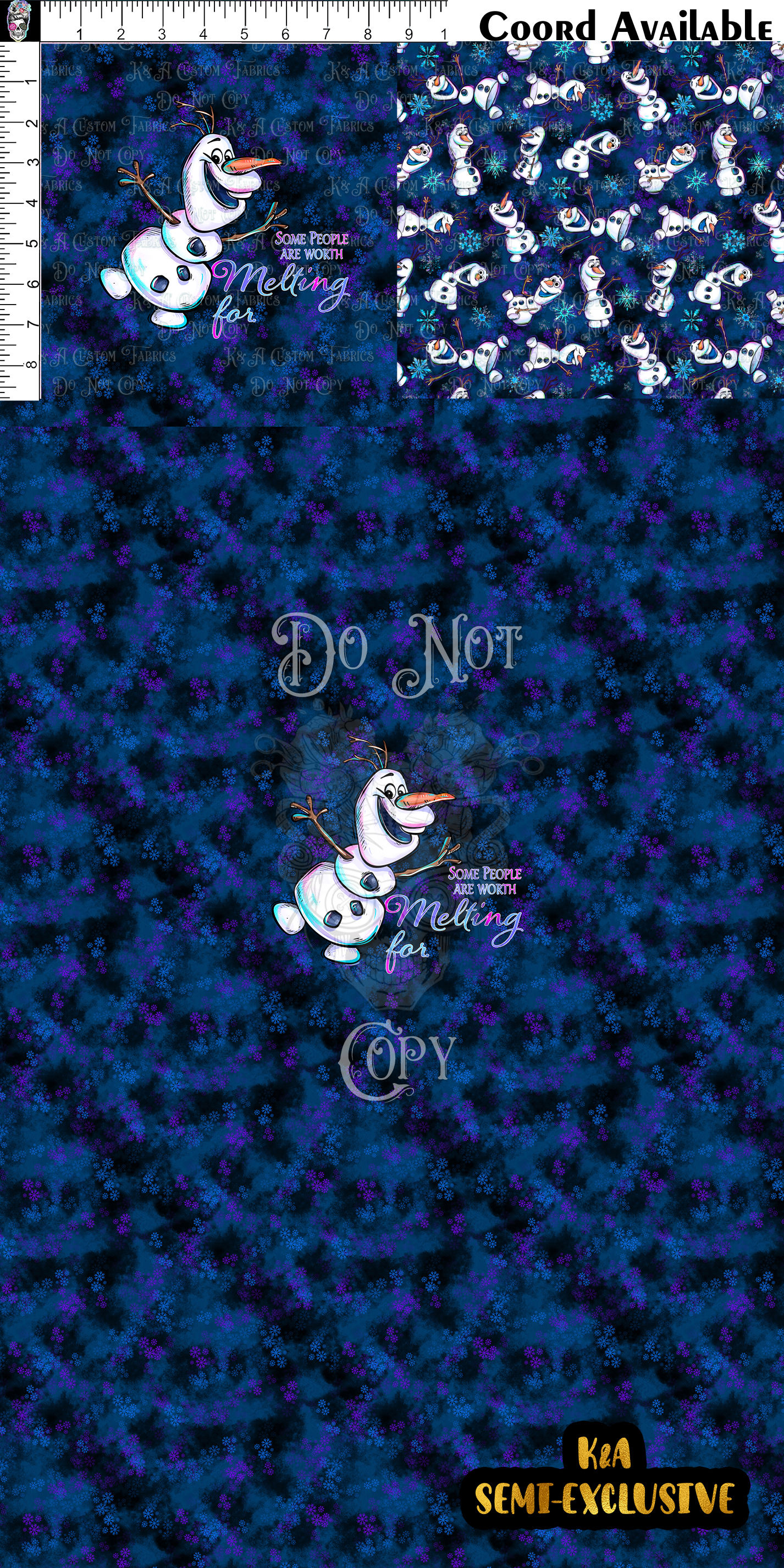M.Motif Ice Sisters-Black Ice Snowman Clothing Panel