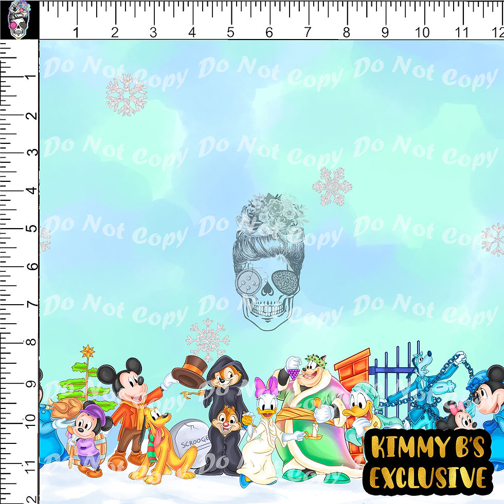 Thumbnail: Magical Mouse Christmas Carol SMALL Scale Border Print