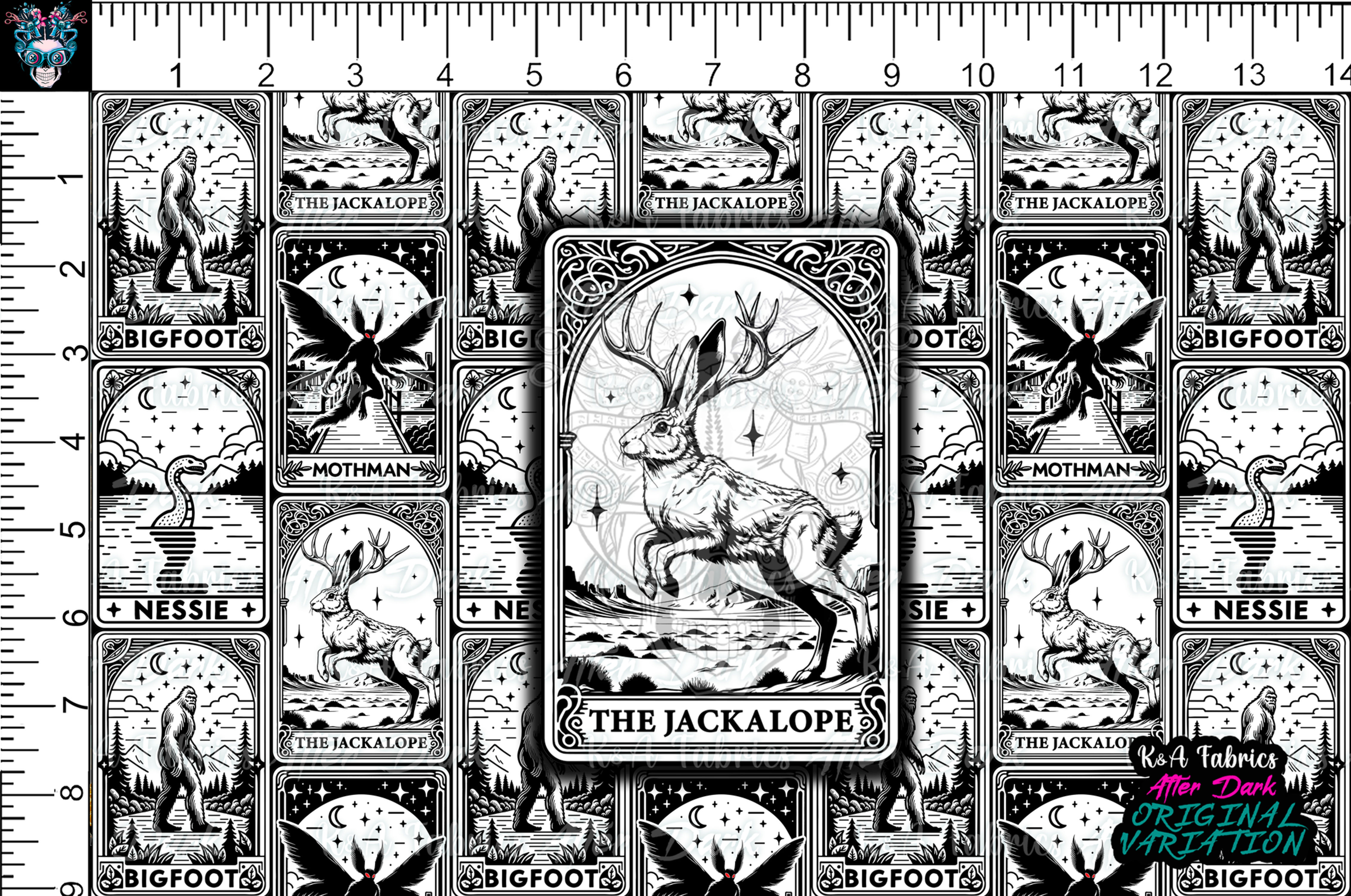 B&W Cryptid Tarot Tumbler