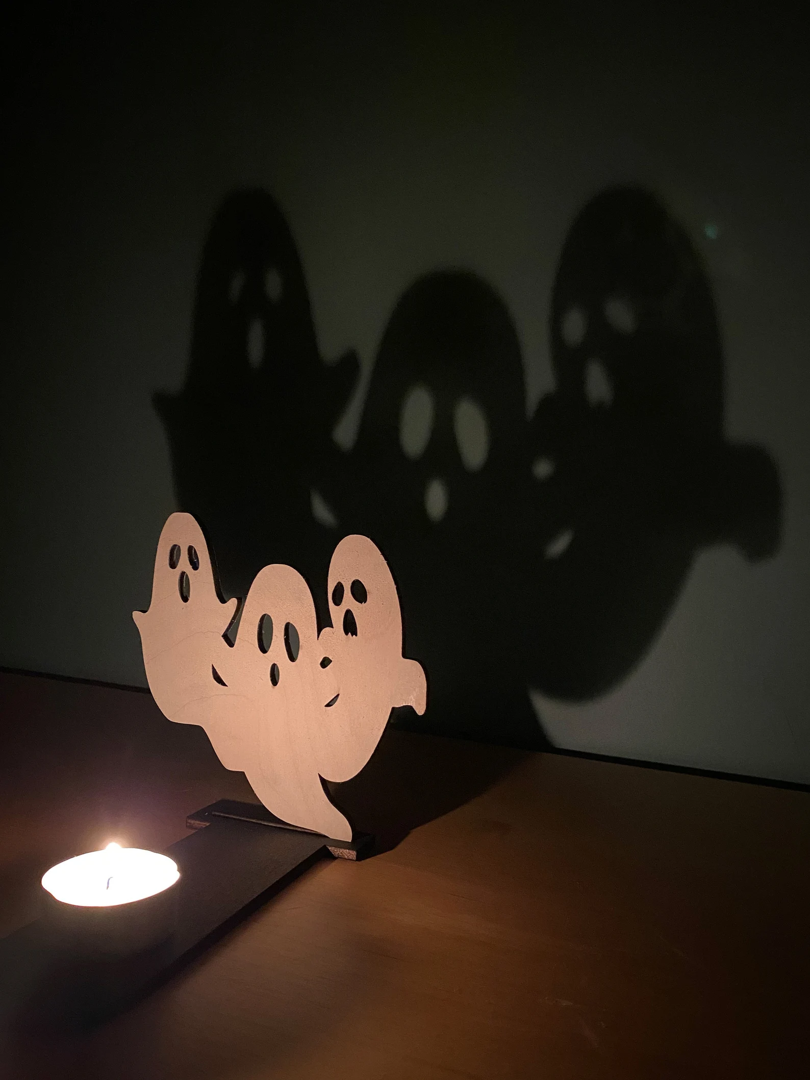 ghost shaped halloween shadow caster