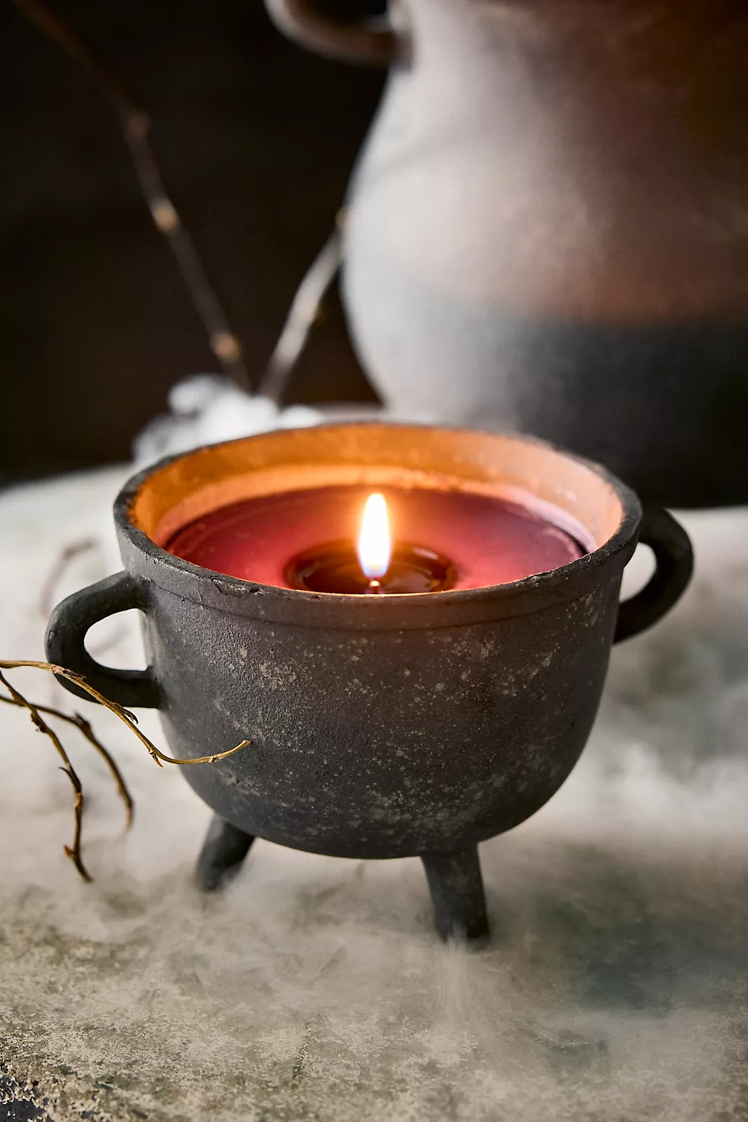 cauldron shaped halloween witch candle