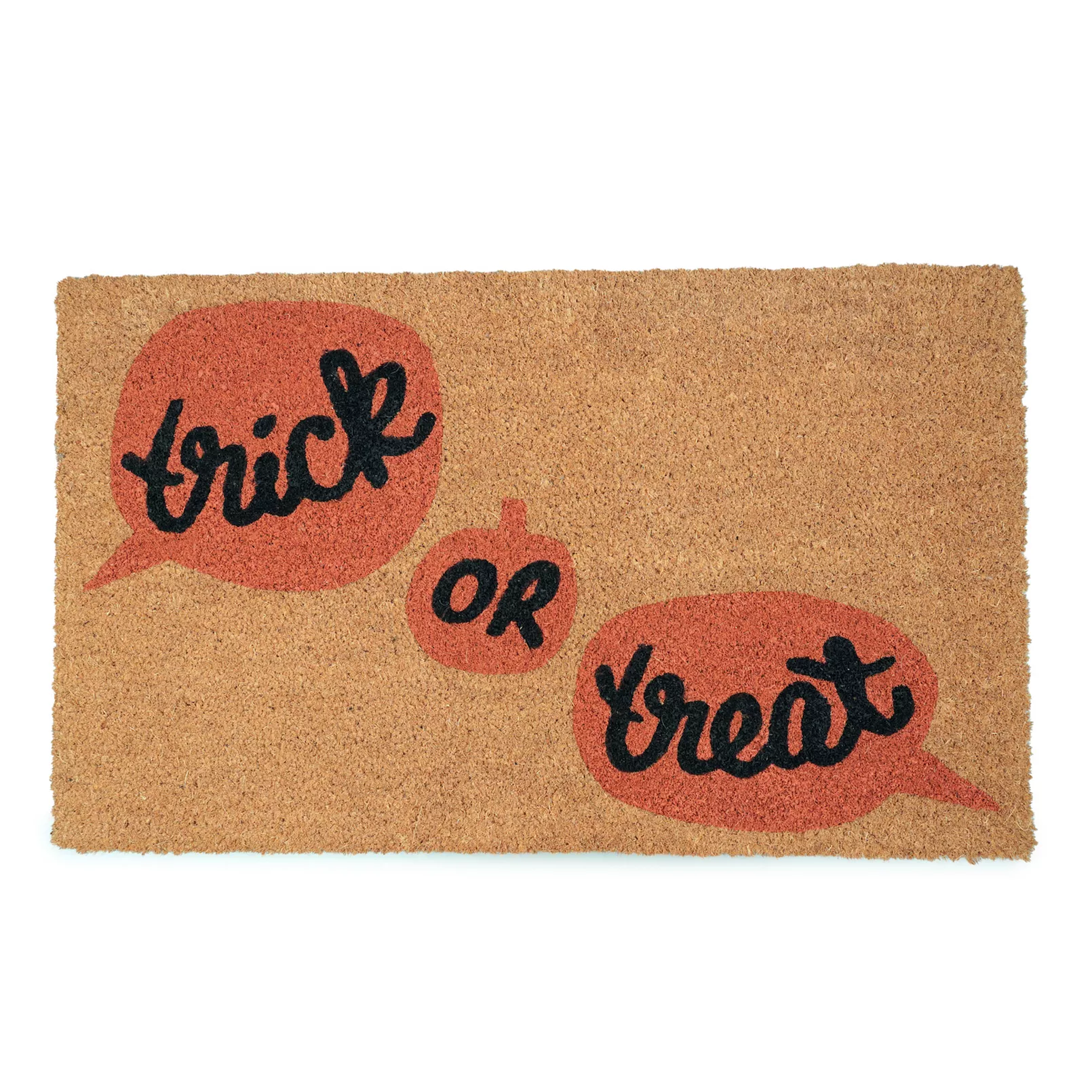 trick or treat coir door mat