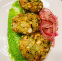 Tapioca pearl croquettes with a Cilantro