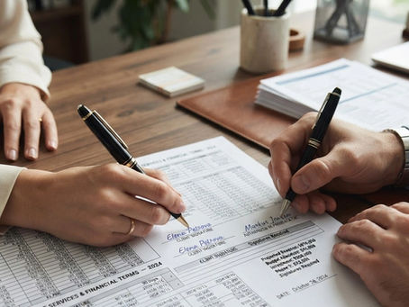 two hands signing a contract