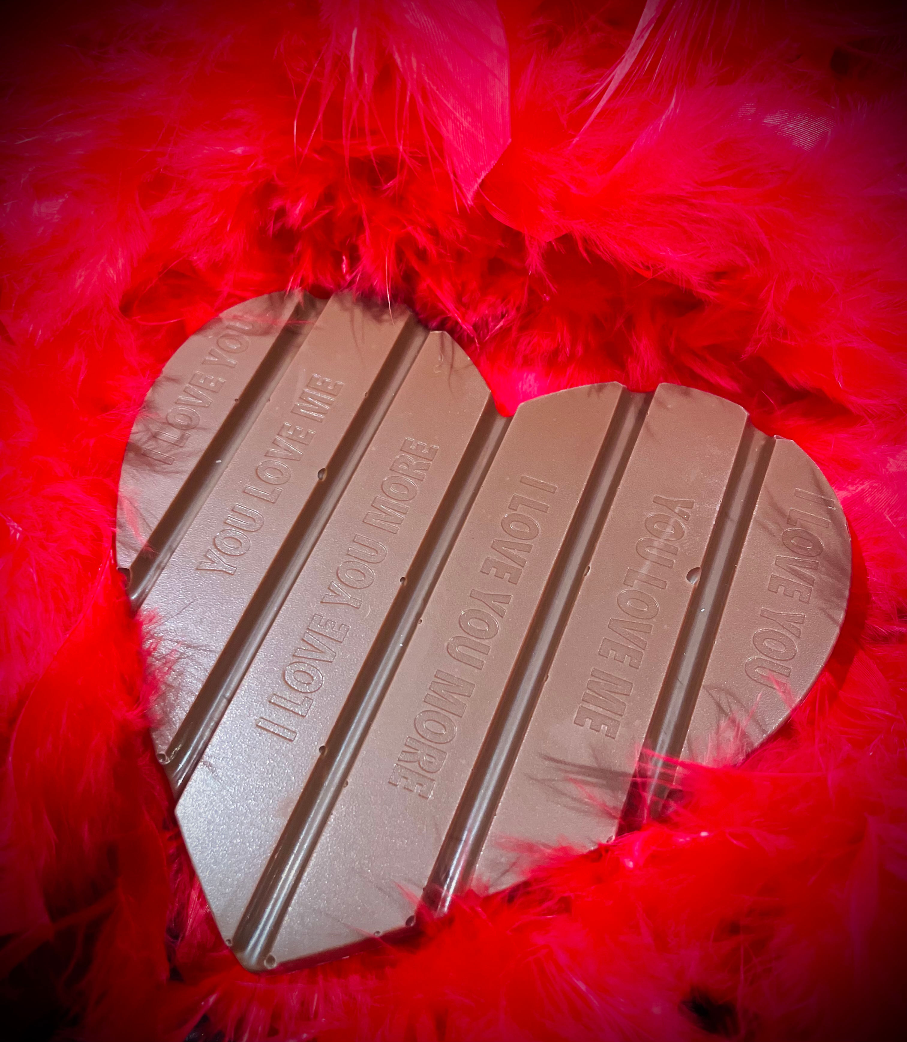 Tablette Cœur chocolat au lait - praliné croquant