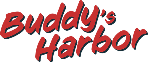 buddy's harbor logotype red navy