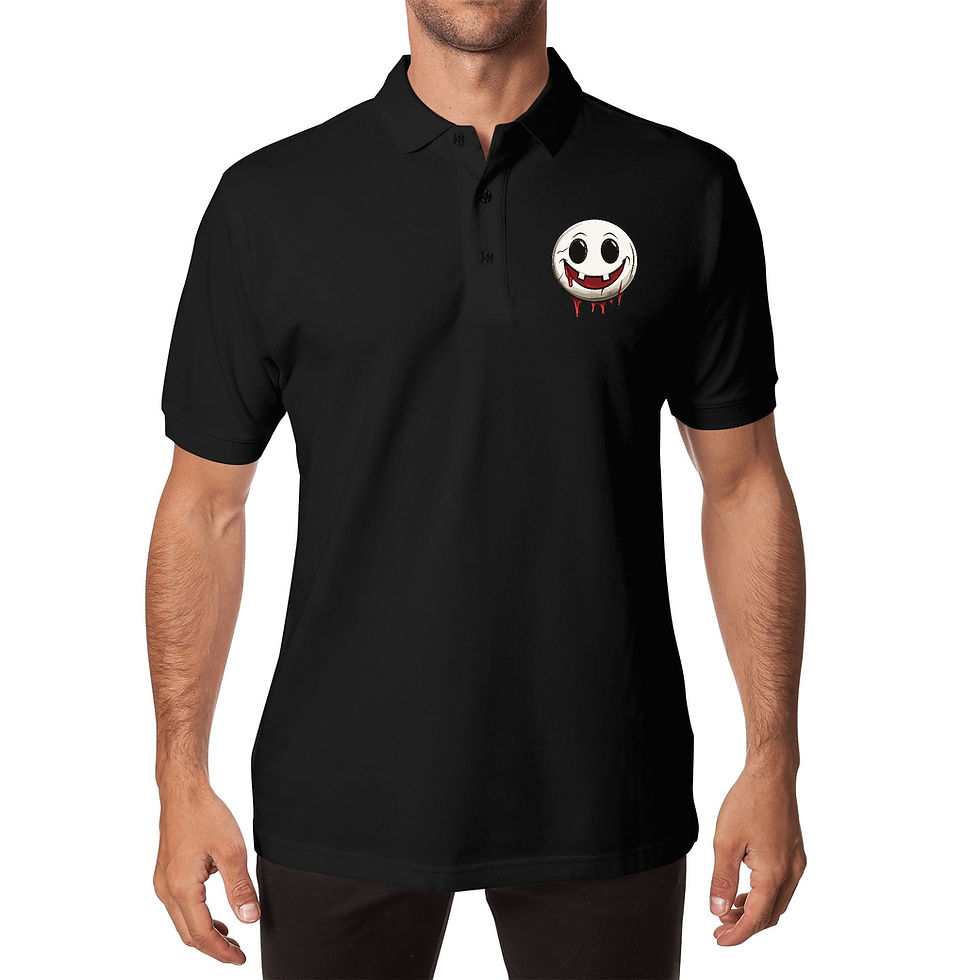 Thumbnail: Smile Emoji Unisex Adult Half printed Cotton Polo Shirt