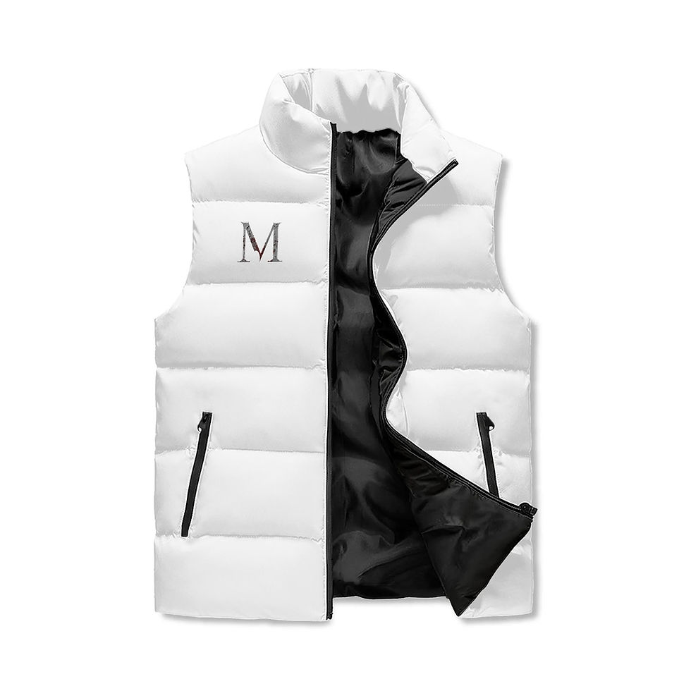 Thumbnail: Maraheim White Unisex Lightweight Stand Collar Zip Up Puffer Vest