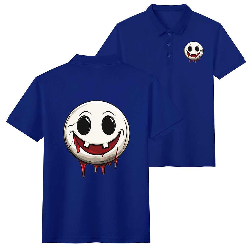 Thumbnail: Smile Emoji Unisex Adult Half printed Cotton Polo Shirt