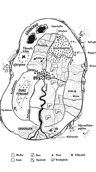 Kort over øen i det nedre lag