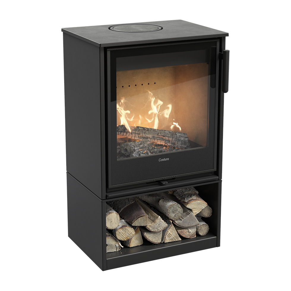 Thumbnail: Contura 210 G woodburning stove with Glass Door and Store Stand