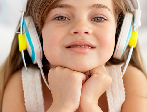 girl with headphones