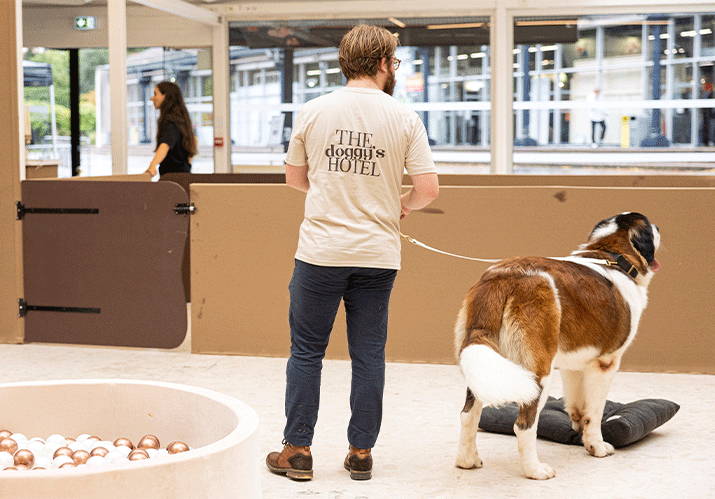Découvrez un hôtel canin éphémère conçu pour accueillir les chiens dans les meilleures conditions, où architecture, bien-être et scénographie se mettent au service de l'expérience visiteur.