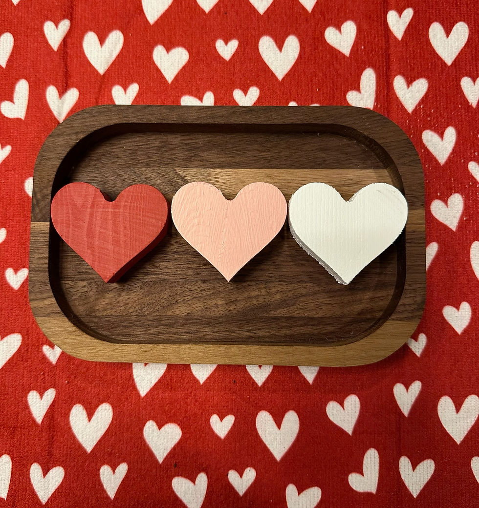 Thumbnail: Rustic Solid Wood Hearts (Red)