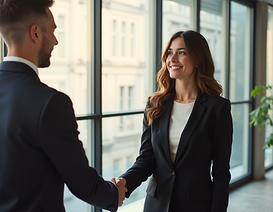 Professional-portrait-of-a-bilingual-attorney-shaking-hands-with-a-client-in-a-bright-mode