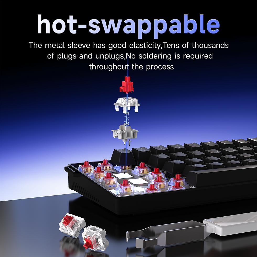 Thumbnail: AJAZZ NK61 Wired Gaming Mechanical Keyboard 60% RGB Hot-Swappable 61 Keys Red Sw