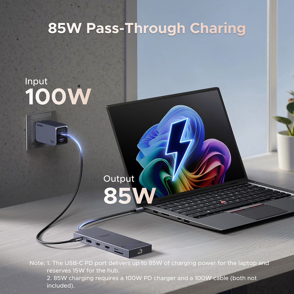 Thumbnail: UGREEN 12-in-1 USB HUB Type-C to 2HDMI 4K120Hz DP USB3.2 10Gbps SD/TF RJ45 PD100