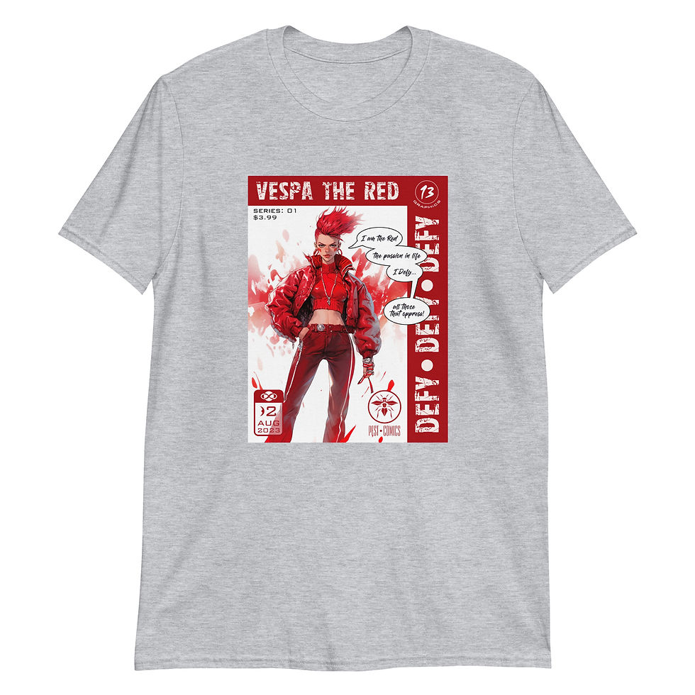 Thumbnail: Vespa the Red - Comic Cover: Defy (Short-Sleeve Unisex T-Shirt)