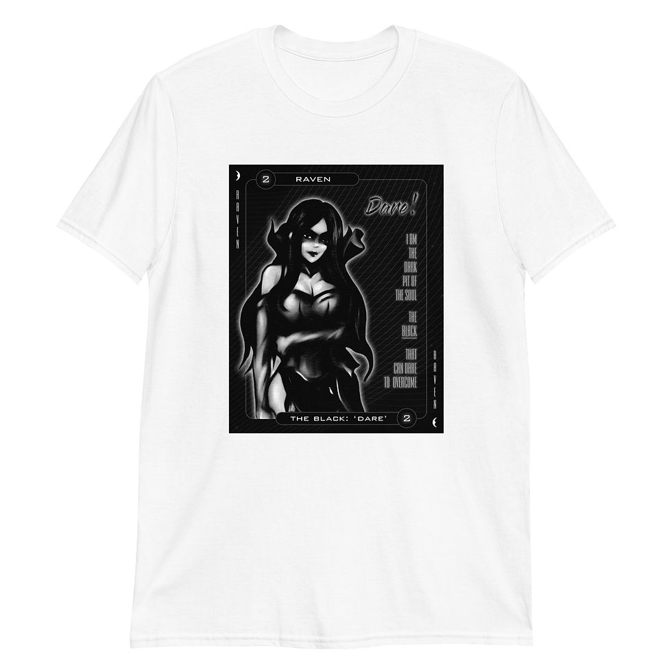 Thumbnail: Raven the Black - Playing Card: Dare (Short-Sleeve Unisex T-Shirt)