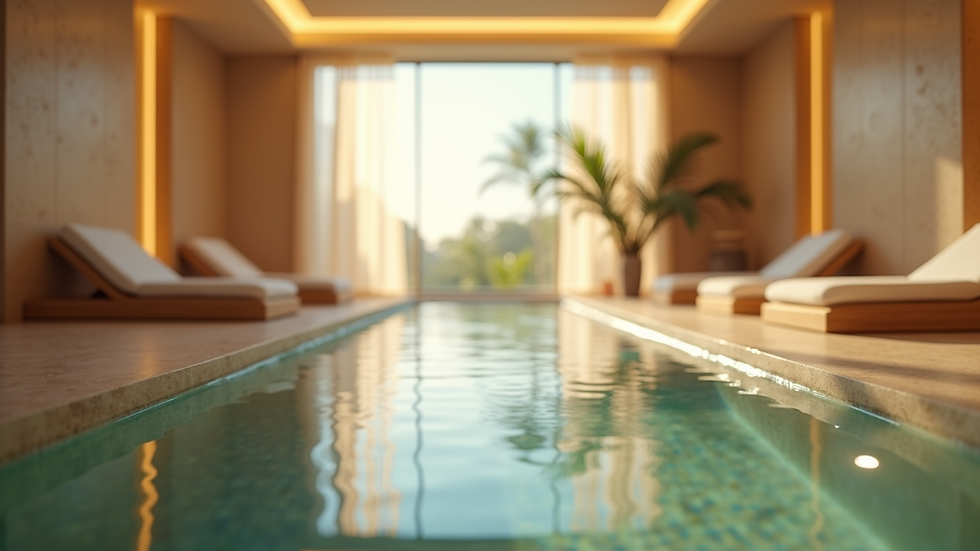 Close-up view of a serene spa environment with soft lighting