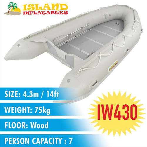 Island Inflatable 4.3m Wood Floor Boat Rubber Ducky Doctor