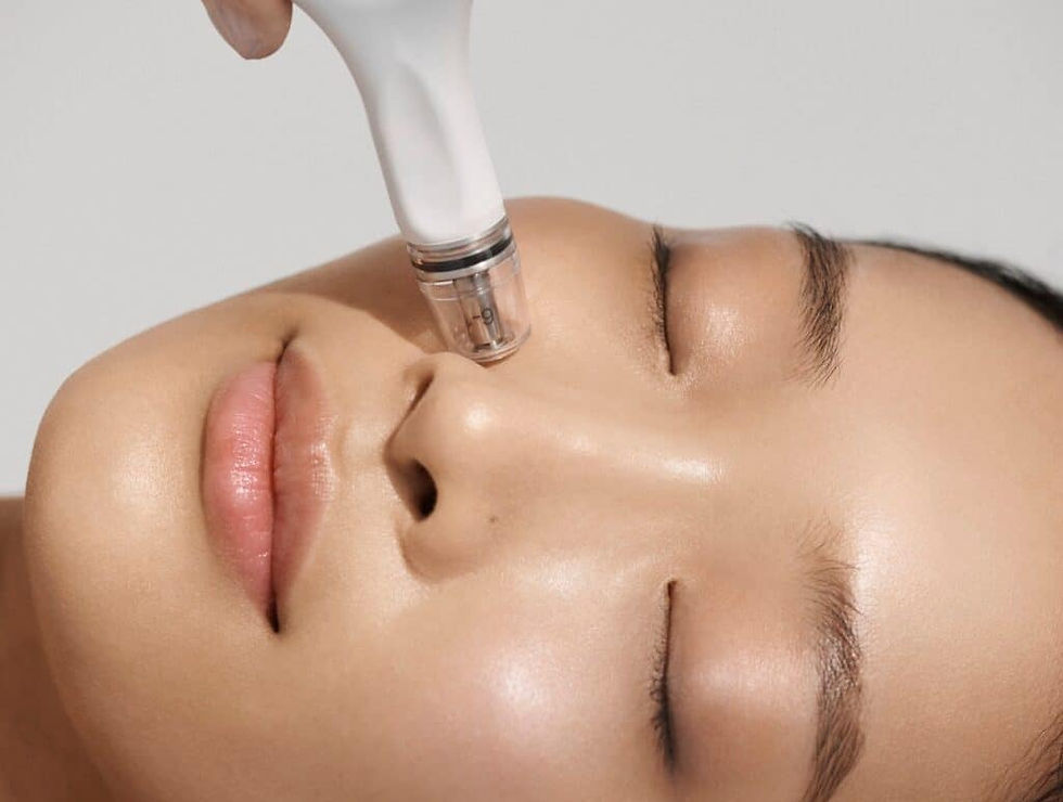 Diamond glow facial being done on a patient