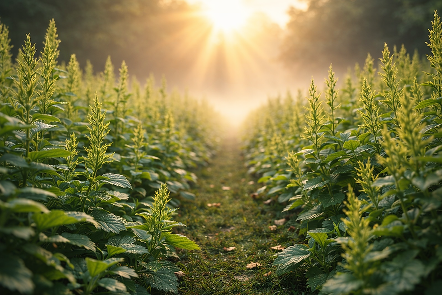 Morning path through dew-covered plants.png