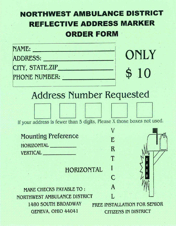 Relief Address Sign Reflective Address Sign | Northwest Ambulance